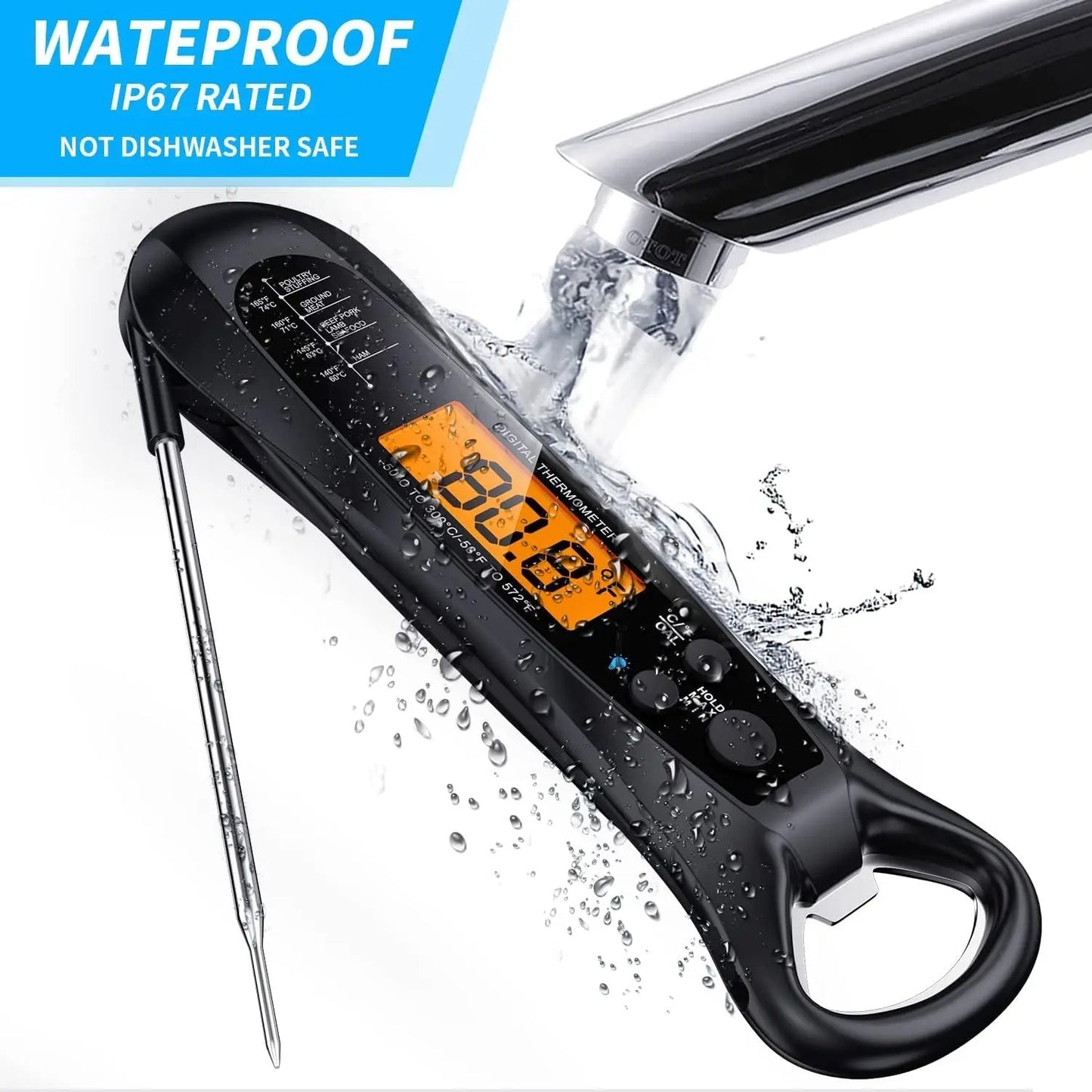 Instant-Read Digital Kitchen Thermometer