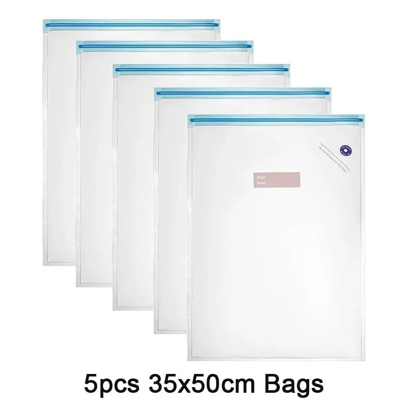 Reusable Vacuum Food Storage Bags with USB Handheld Sealer